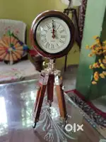 Antique Vintage Brass Victorian London Tripod clock adjusted height