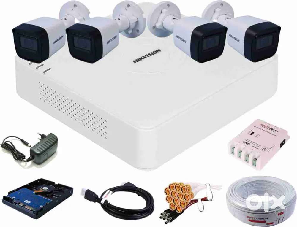Hikvision 2mp HD camera with installation All complete Qty-4