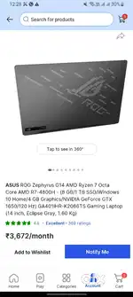 Asus ROG Zephyrus High configuration laptop for sell