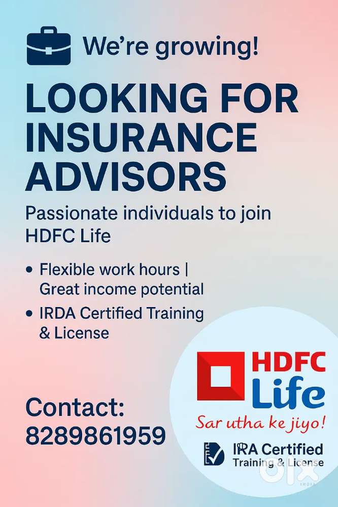 Hiring Insurance Advisors for HDFC Life – Part-time / Full-time