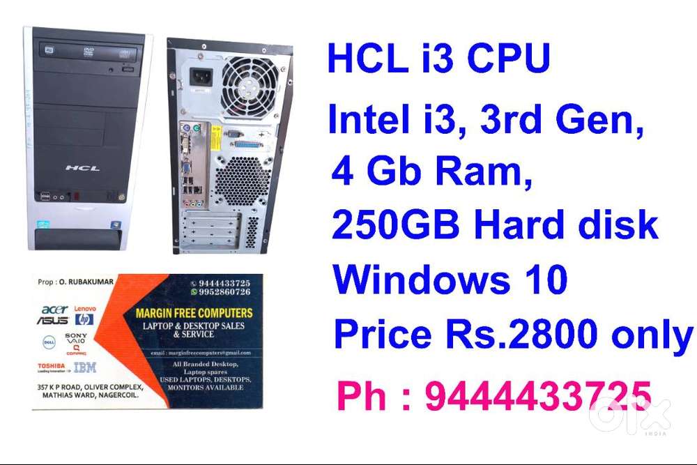 Hcl  tower CPU i3 3rd Gen In Good Condition at Low Price