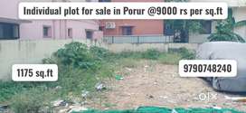 Individual plot for sale in porur
