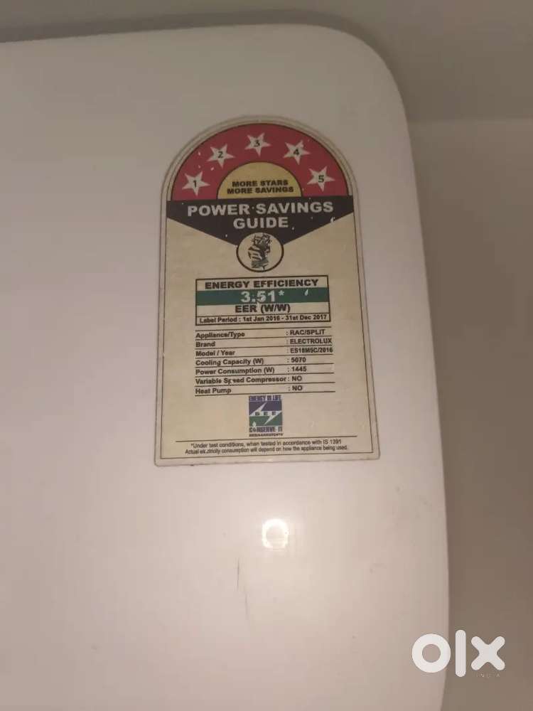 Electrolux 3 star 1.5 air conditioner