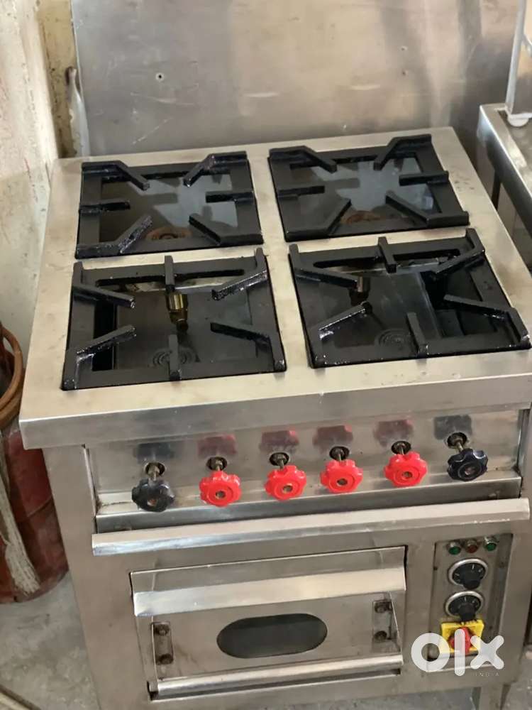 Four burner gas range used restaurant commercial kitchen equipments
