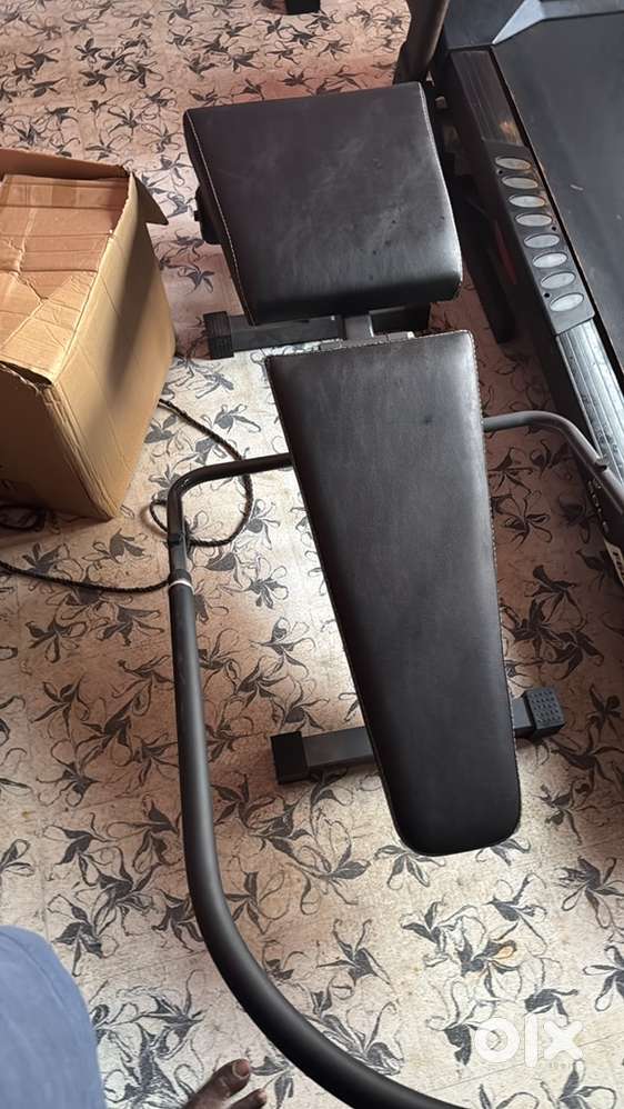 Gym set includes Bench , Abs workout set , Dumbbells