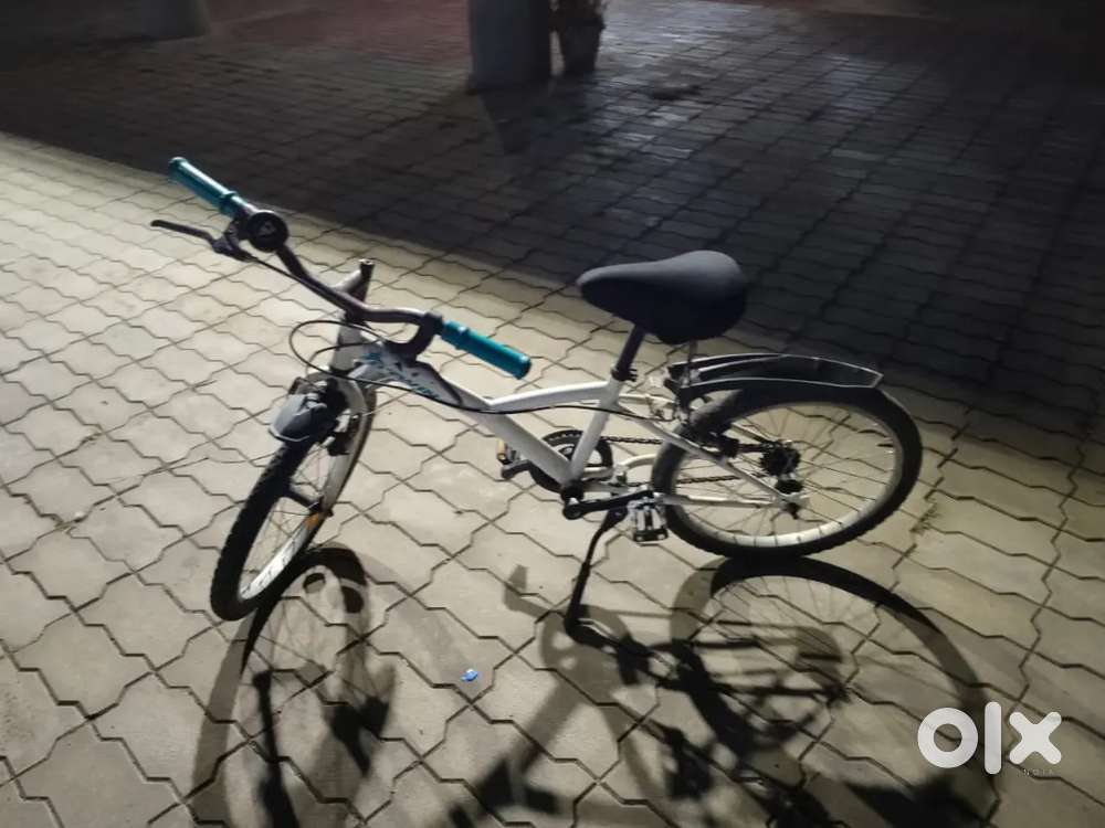 Good condition decathlon cycle with supporter.