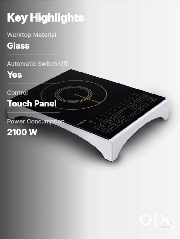 Philips Induction Cooktop touch panel (Black 2100W)