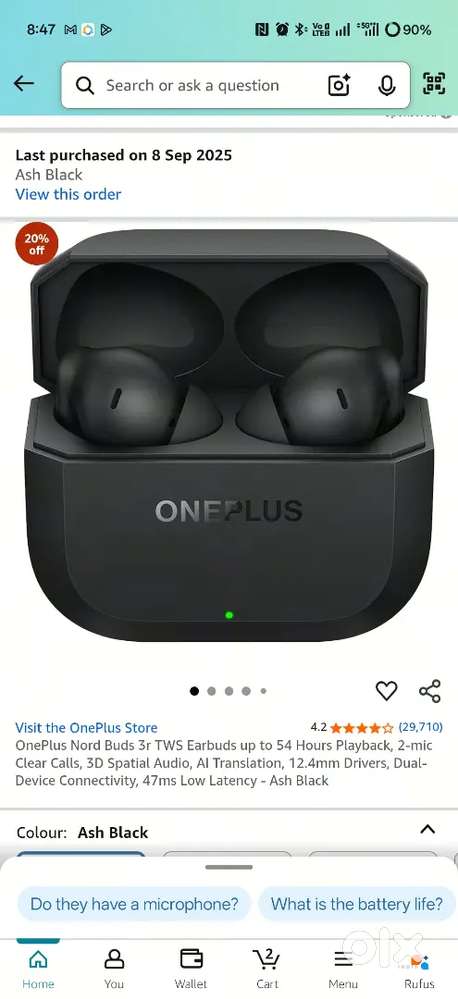 Buds (OnePlus nord 3r sealed with invoice)