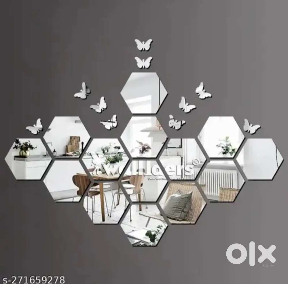 StWall Sticker's Hexagon 14 Mirror Stickers for Wall Stickers