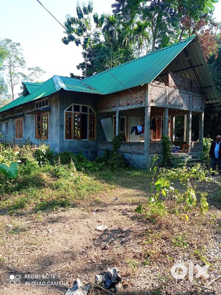 1½ kotha Land with Under Construction House in Patiasuburi, Tezpur