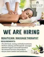 Spa therapist for experienced female for Beauty spa