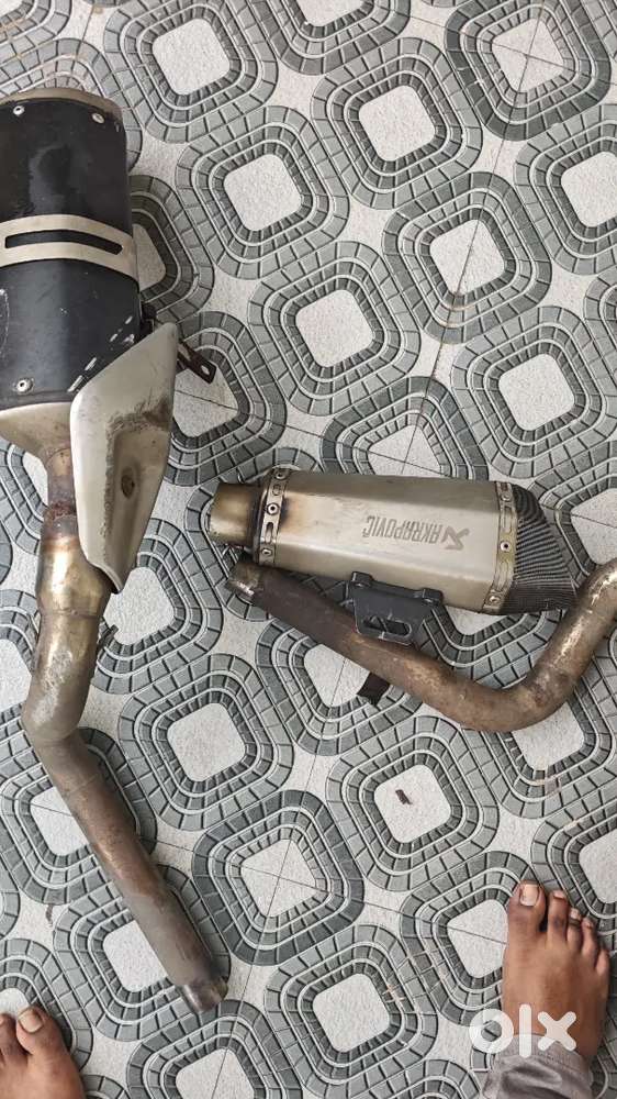 Akrapovic exhaust and 390 exhaust