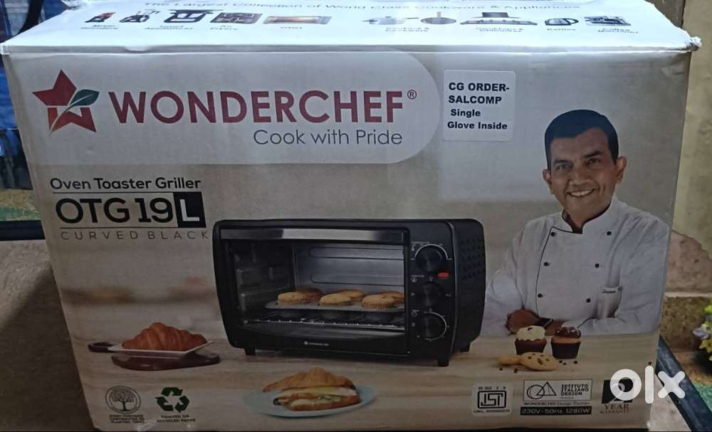 WONDER CHEF - Oven toaster griller  OTG 19L - Curved black