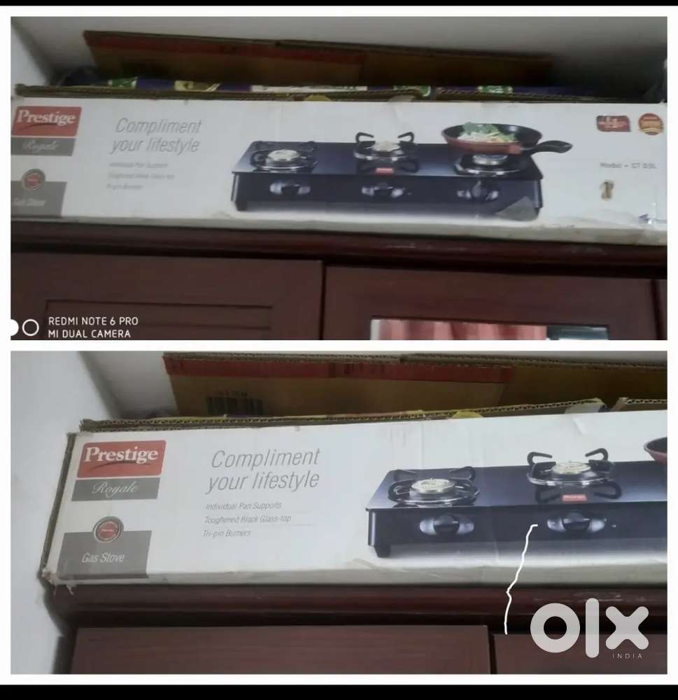 Prestige Royale gas stove with glass top. Unused.