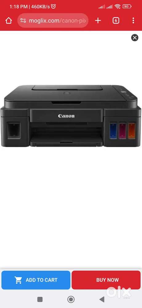 Canon Pixma MegaTank G2010 All-in-One Color Ink Tank Printer, USB