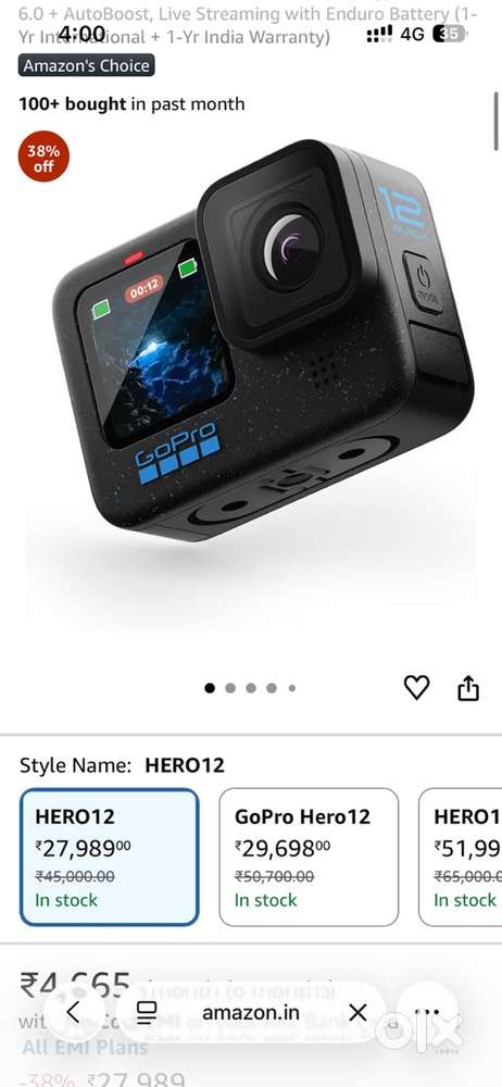 GO PRO HERO 12 non used 8 months old with some mounts