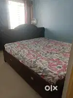 Queen size Teak wood cot with storage and peps bed