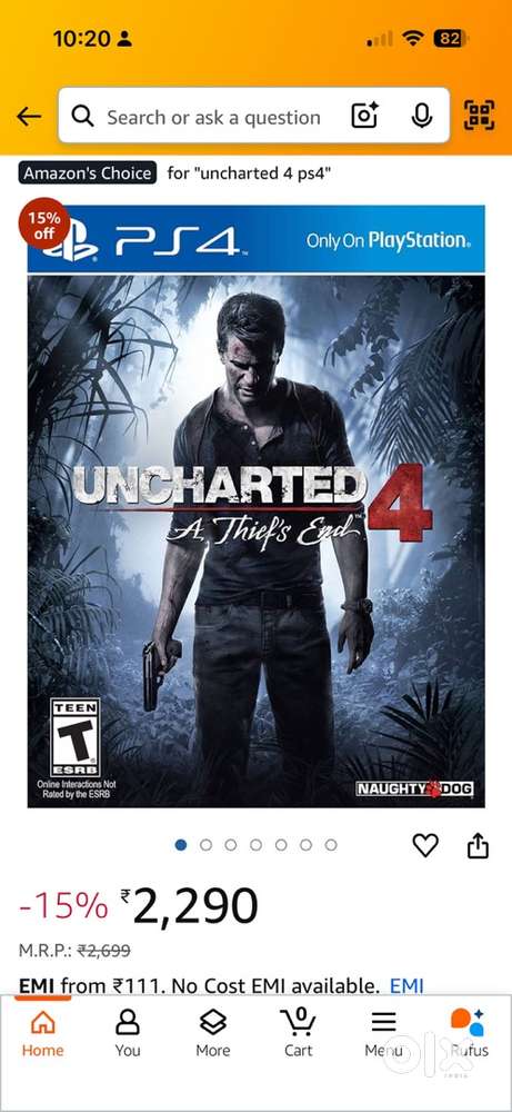 Uncharted 4 ps4 cd