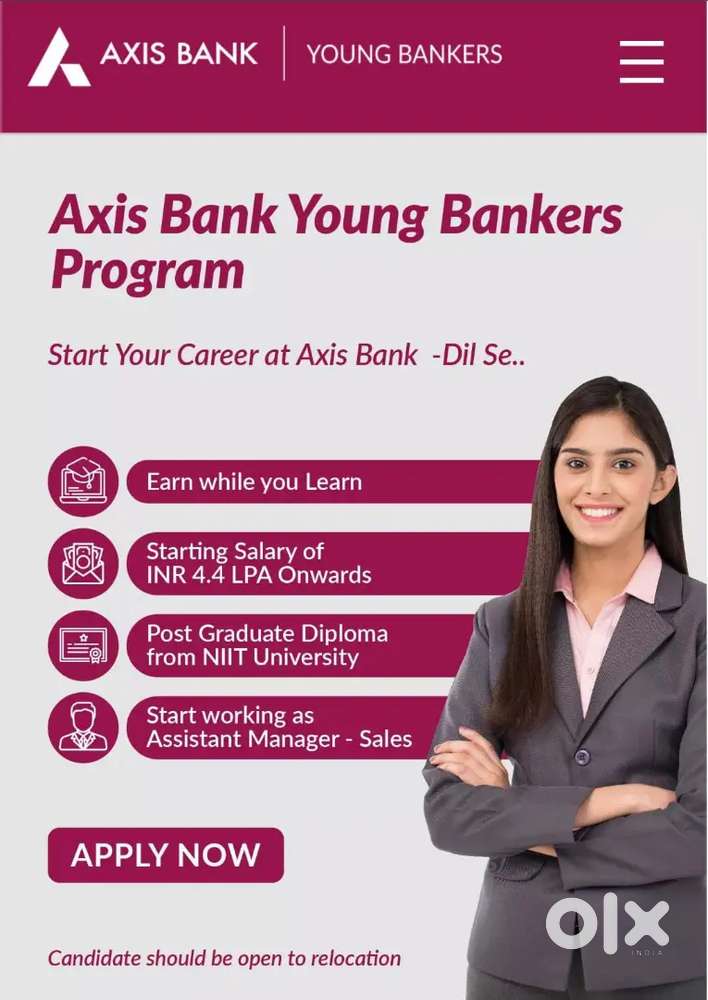 Post:- Assistance Manager, Axis Bank Younger banker program