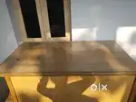 Computer table with glass
