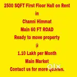 2500 SQFT First Floor Hall on Rent in Channi Himmat