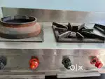 Commercial style three burner stove