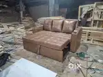 SOFA CUM BED WITH LEATHEROID FABRIC AT STARF FURNITURE