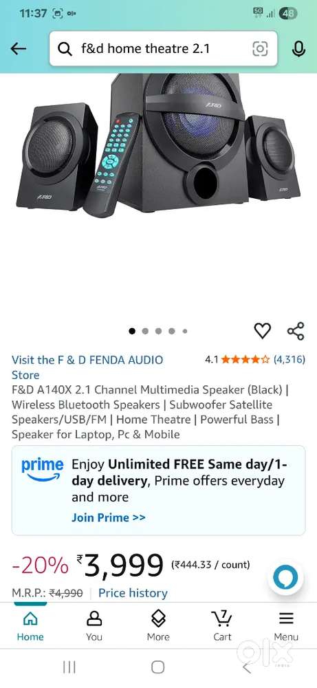 F/d new 2.1 home theatre