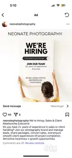Full time sales person for photography studio