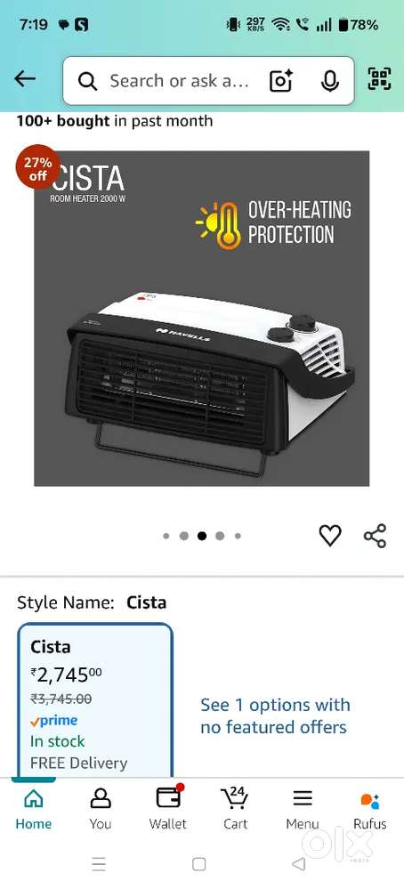 Havells cista room heater