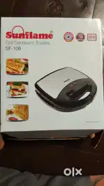 Brand New Sunflame Grill Sandwich Toaster – 750W, Sealed Pack