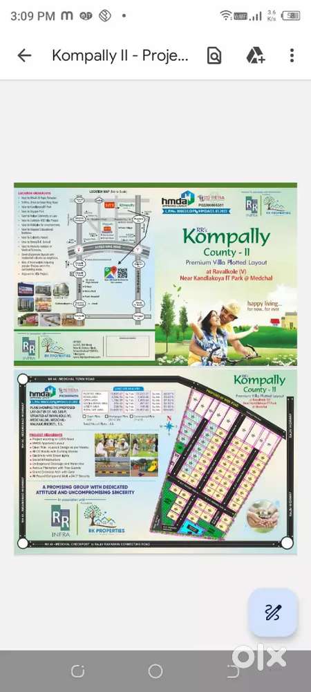 Hmda with rera approved villa plotted layout in medchal