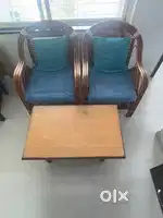 2 chair with cushion and Coffee table