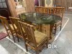 Dining set mirror top with 6 chairs