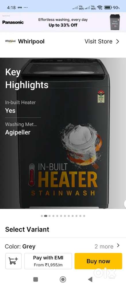 Whirlpool Automatic Washing Mechine