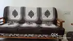 Teak wood sofa 3+1+1 ,1 set of cover,Good condition, No repairs