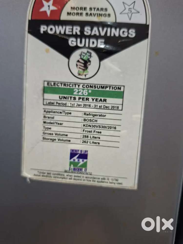 Bosch 288 litre double door refrigerator for sale at low price