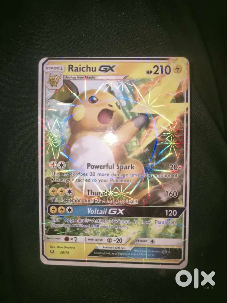 Pokemon card Raichu gx ye aakhri 1 hrs rhega uske baad 499 ka
