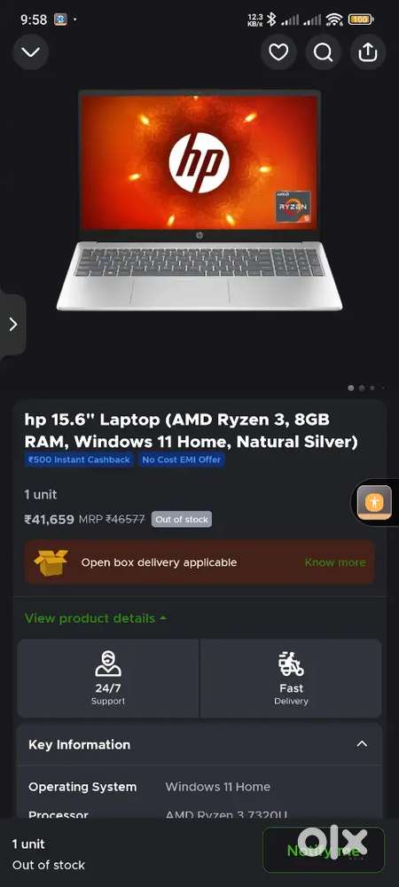 HP RYZEN 3 laptop