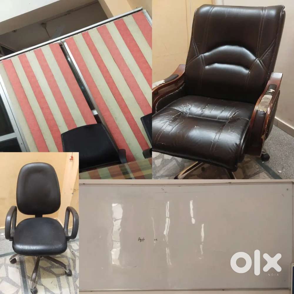 Magnetic white Boards 1chair vertical blinds and 1 executive chair
