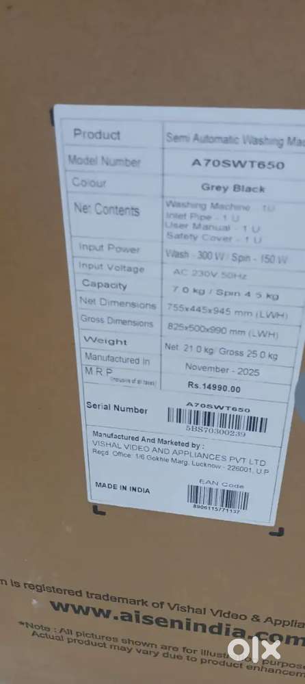 Aisen Brand Semi Automatic machine