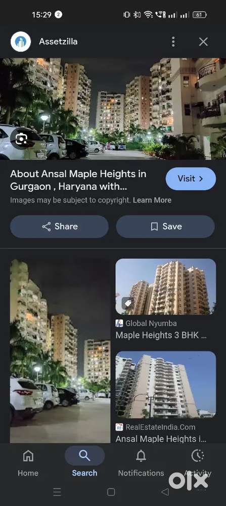3bhk unit maple heights apartment 100% Power backup