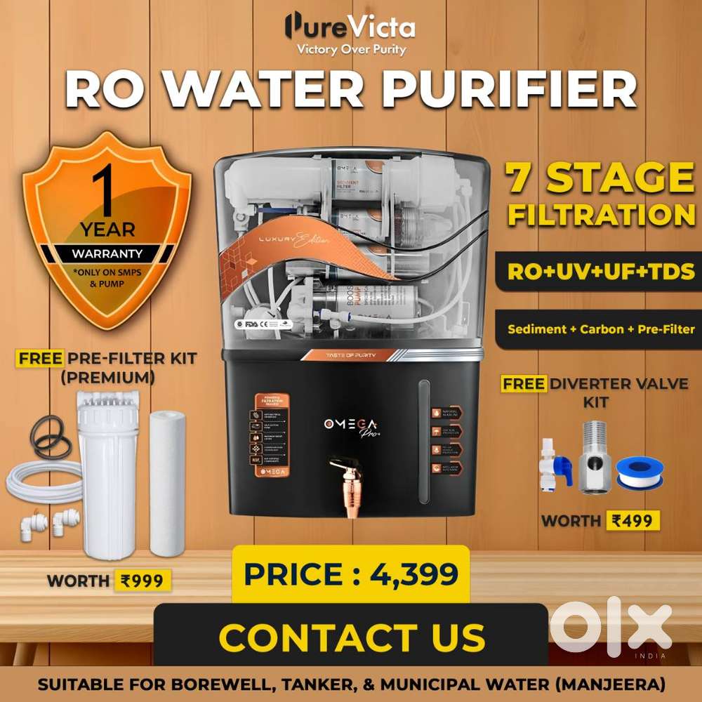 RO Water Purifier 7 Stage Filter, RO + UV + UF + TDS , 1 Year Warranty