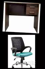 3 feet table with 2 draw and revolving chair combo