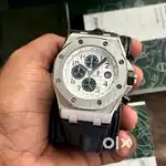 Audemars Piguet Off Shore Chronograph’s Black Leather Strap White