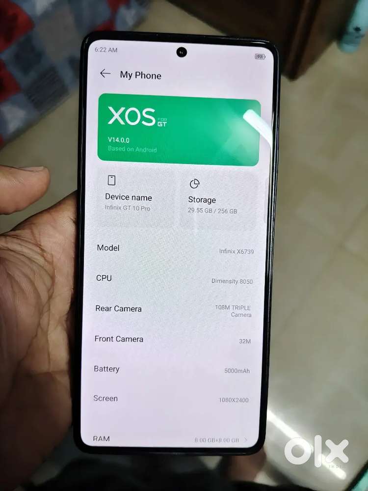 Infinix GT 10 Pro 8+8/256 only box money problem