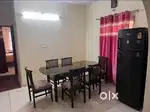 Dining table 6 seater with heavy glass top