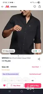 Shirt wrogan mrp 800