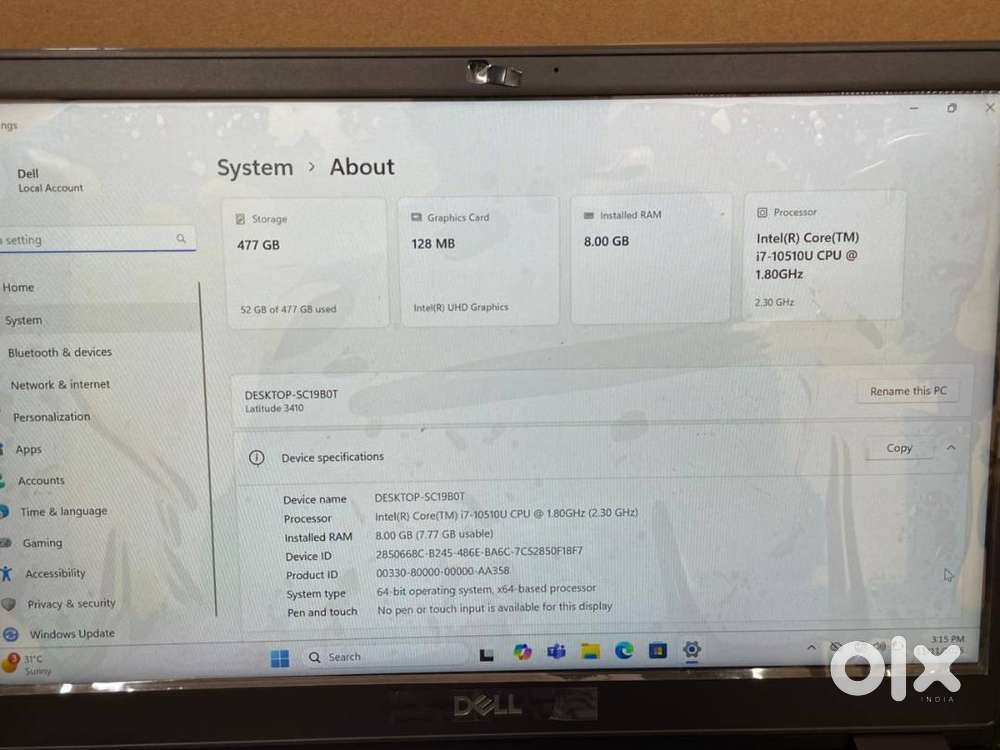 Dell Latitude 3410 Intel Core i7 10th Gen