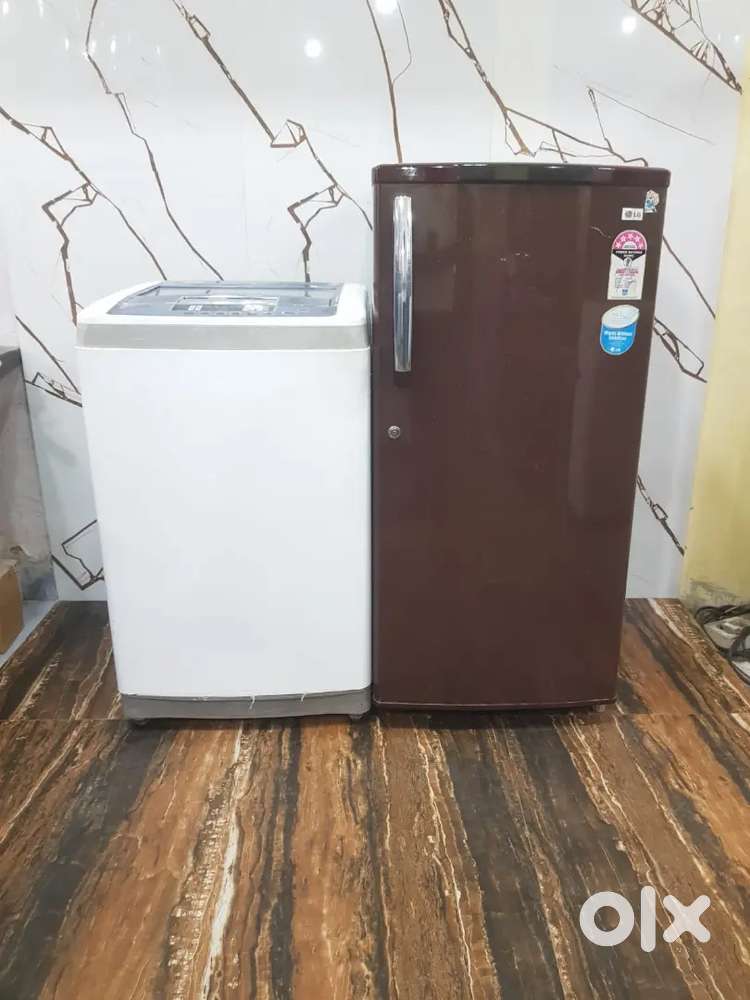 Lg 192 ltrs single door refrigerator and lg washing machine